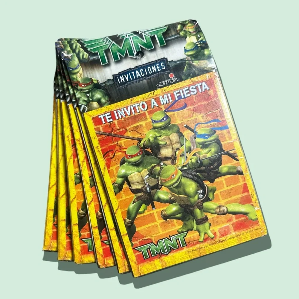 2007 Set Of 6 New In Package Teenage Mutant Ninja Turtle Party Spanish Invites